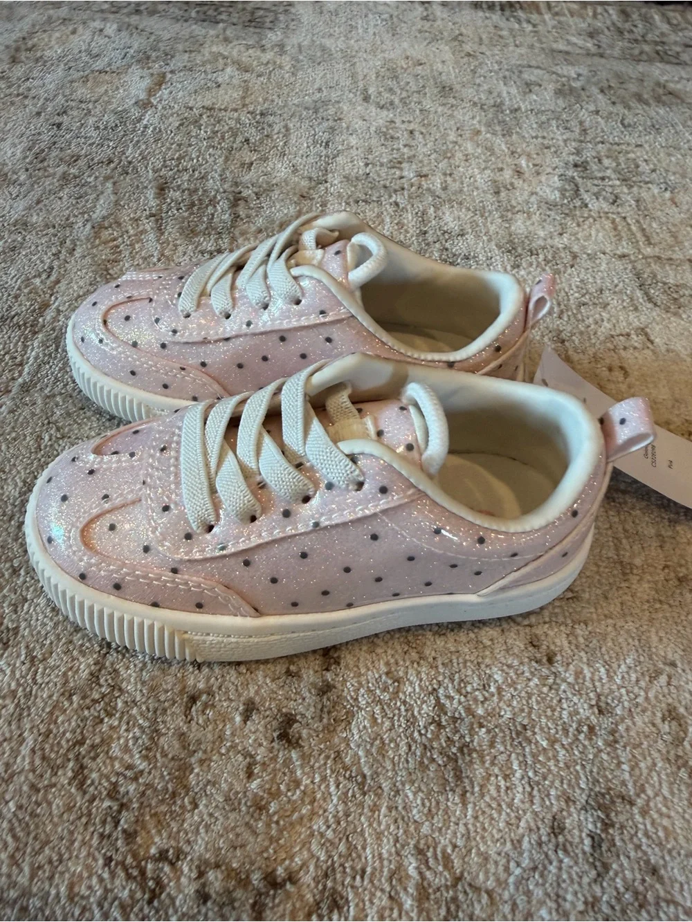 NWT Carter's Pink Glitter Polka Dot Sneakers Baby size 6